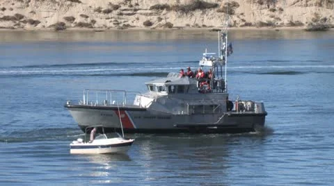 Coast Guard Boat 4 Stock Footage 8907326