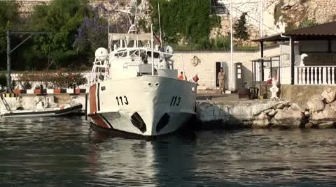 Coast guard boat Stock Footage 10569332