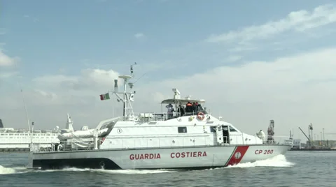 Coast guard boat navigating  Video stock 37809411