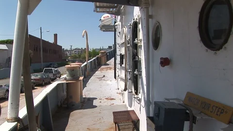 Coast Guard Cutter docked at the inner harbor in Baltimore, Maryland USA Stock Footage 105434862