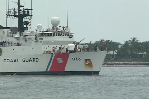 Coast Guard Cutter Returns Stock Footage 12655609