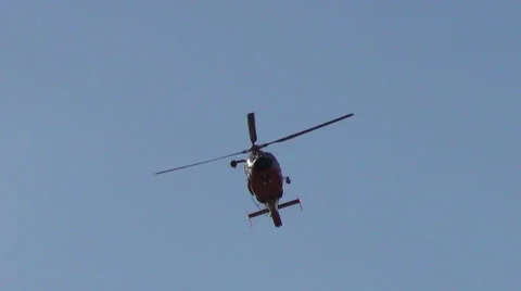 Coast Guard helicopter in flight Stock Footage 44040419
