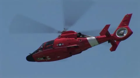 Coast Guard helicopter Stock Footage 12596931
