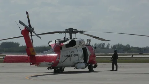 Coast Guard helicopter Stock Footage 89014713