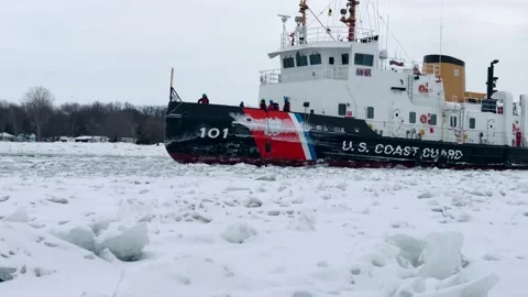Coast Guard icebreaker Stock Footage
