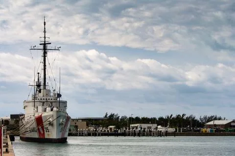 Coast Guard Ship At Dock Stock Photos
