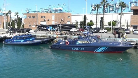 Coast guard of Spanish Customs Stock Footage 120712381
