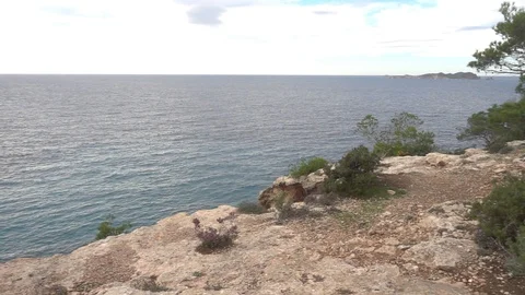 The coast of ibiza a cloudy day 스톡 동영상 102496005