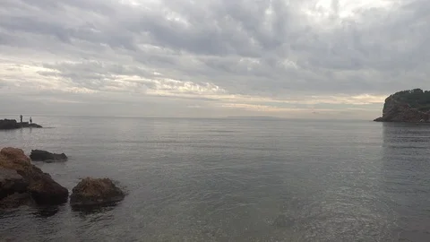 The coast of ibiza a cloudy day Video stock 102549278