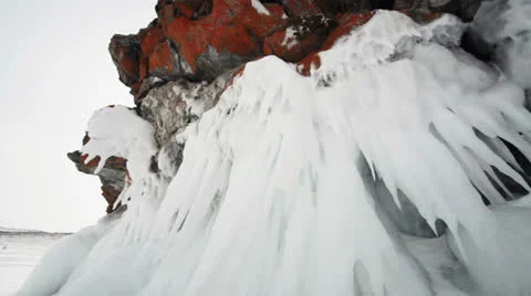 Coast into ice icicles Video stock 25968775