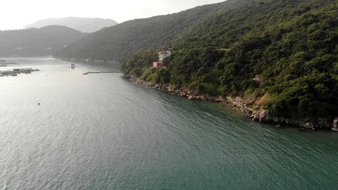 The coast of the island of Lamma Video stock 119401006