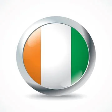 Coast of Ivory flag button Stock Illustration
