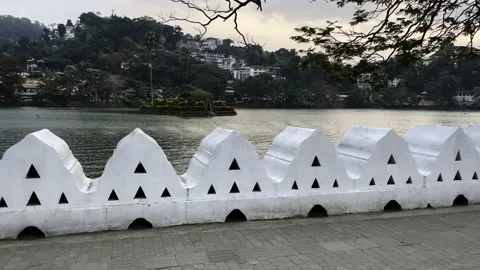 The coast of Lake kandy in the city of kandy in sri lanka Stock Footage 218318809