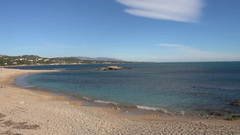 The coast of lampolla de mar in tarragona Stock Footage 101340588