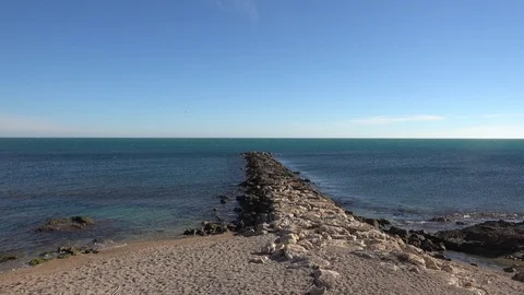 The coast of lampolla de mar in tarragona 스톡 동영상 101342204