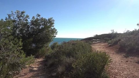 The coast of lampolla de mar in tarragona 스톡 동영상 101371164