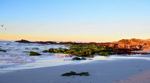 Coast landscape at sunset Stock Footage 64229194