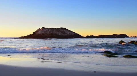 Coast landscape at sunset Video stock 64229253