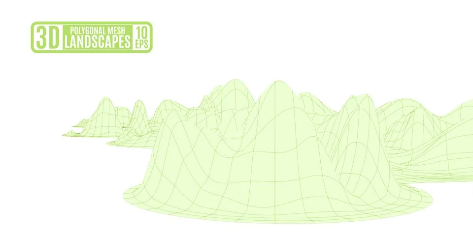 Coast of the lime mesh computer mountains Illustrazione stock