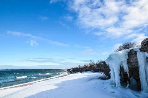 Coast with limestone cliffs Stock Photos