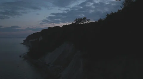 Coast Line Of Chalk Cliff Before Sunrise Stock Footage 36626388