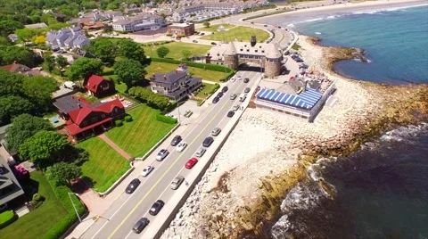 Coast Line with Light House Stock Footage 50795732