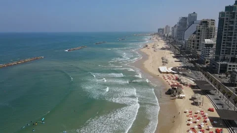 Coast line tel aviv Video stock 153160834