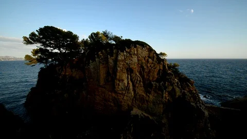 The coast in lloret de mar a clear day Stock Footage 106068123