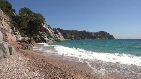 The coast of Lloret de Mar on the Costa Brava Stock Footage 111817134