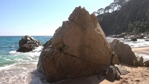 The coast of Lloret de Mar on the Costa Brava Stock Footage 111817670