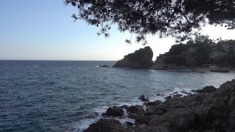 The coast of Lloret de Mar on the Costa Brava Stock Footage 111817974