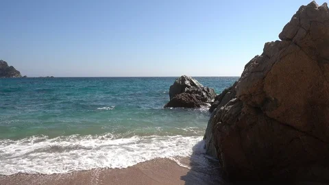 The coast of Lloret de Mar on the Costa Brava Stock Footage 111818287