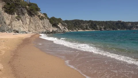 The coast of Lloret de Mar on the Costa Brava Stock Footage 111818879