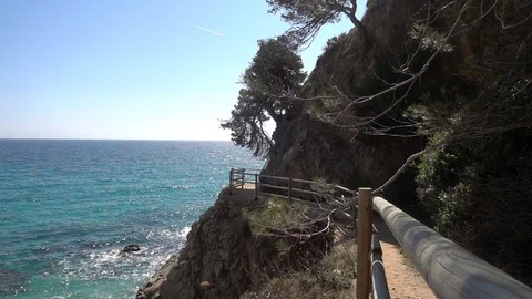 The coast of Lloret de Mar on the Costa Brava Stock Footage 111819282