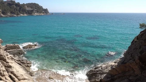 The coast of Lloret de Mar on the Costa Brava Stock Footage 111819507