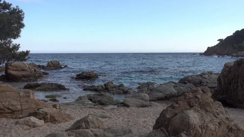 The coast of Lloret de Mar on the Costa Brava Stock Footage 111819765