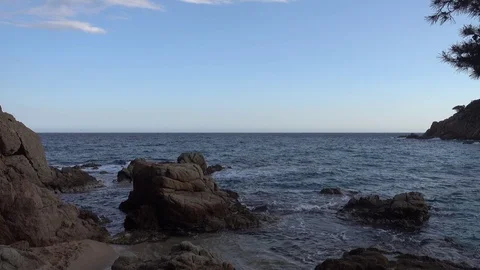 The coast of Lloret de Mar on the Costa Brava Stock Footage 111820067