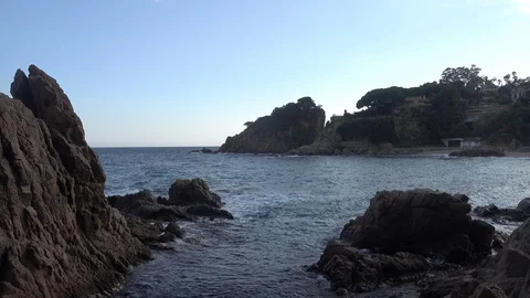 The coast of Lloret de Mar on the Costa Brava Stock Footage 111820392