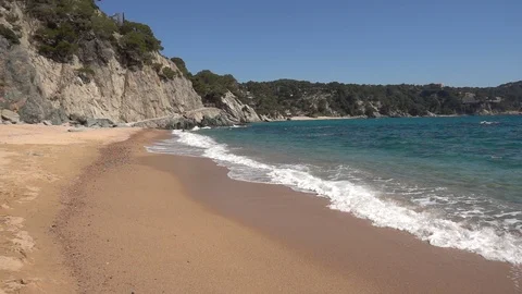 The coast of Lloret de Mar on the Costa Brava Stock Footage 111821124