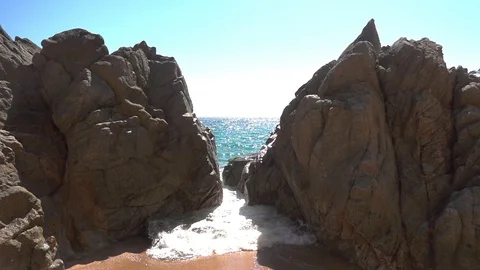The coast of Lloret de Mar on the Costa Brava Stock Footage 111821802