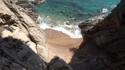 The coast of Lloret de Mar on the Costa Brava Stock Footage 111822322