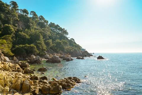 Coast of Lloret de Mar. Stock Photos