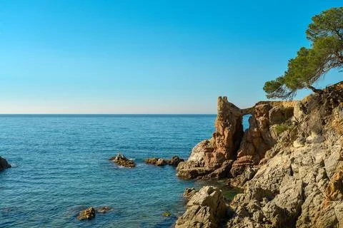 Coast of Lloret de Mar. Stock Photos