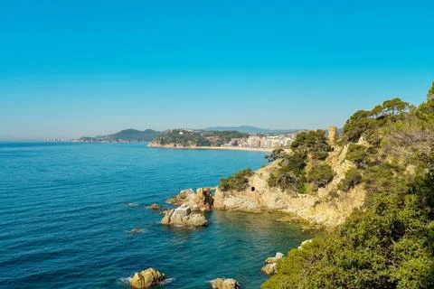 Coast of Lloret de Mar. 스톡 사진