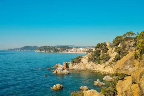 Coast of Lloret de Mar. Stock Photos