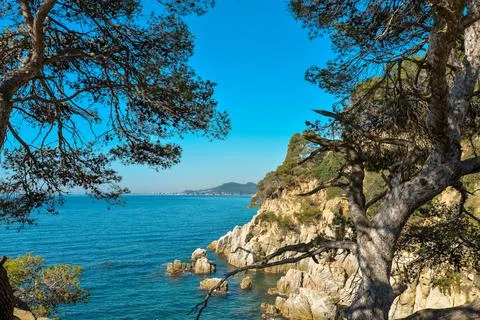 Coast of Lloret de Mar. Stock Photos