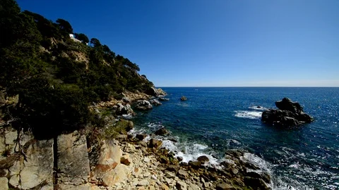 The coast of Lloret de Mar a sunny day Video stock 105413384
