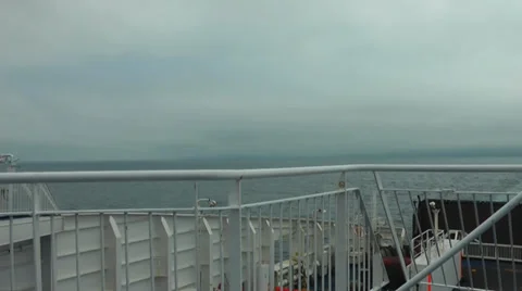 Coast with low cloud from deck of ship 動画素材 36838181