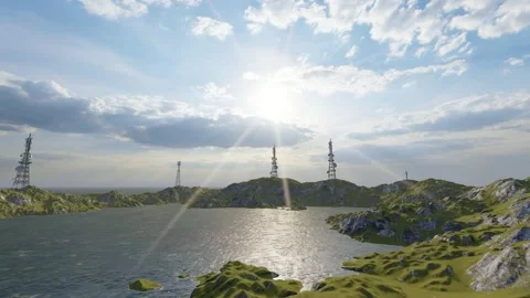 Coast Mountains 5G base station signal tower Stock Footage 288286415