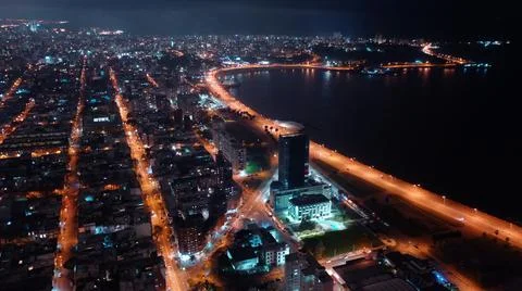 Coast night view Stock Photos